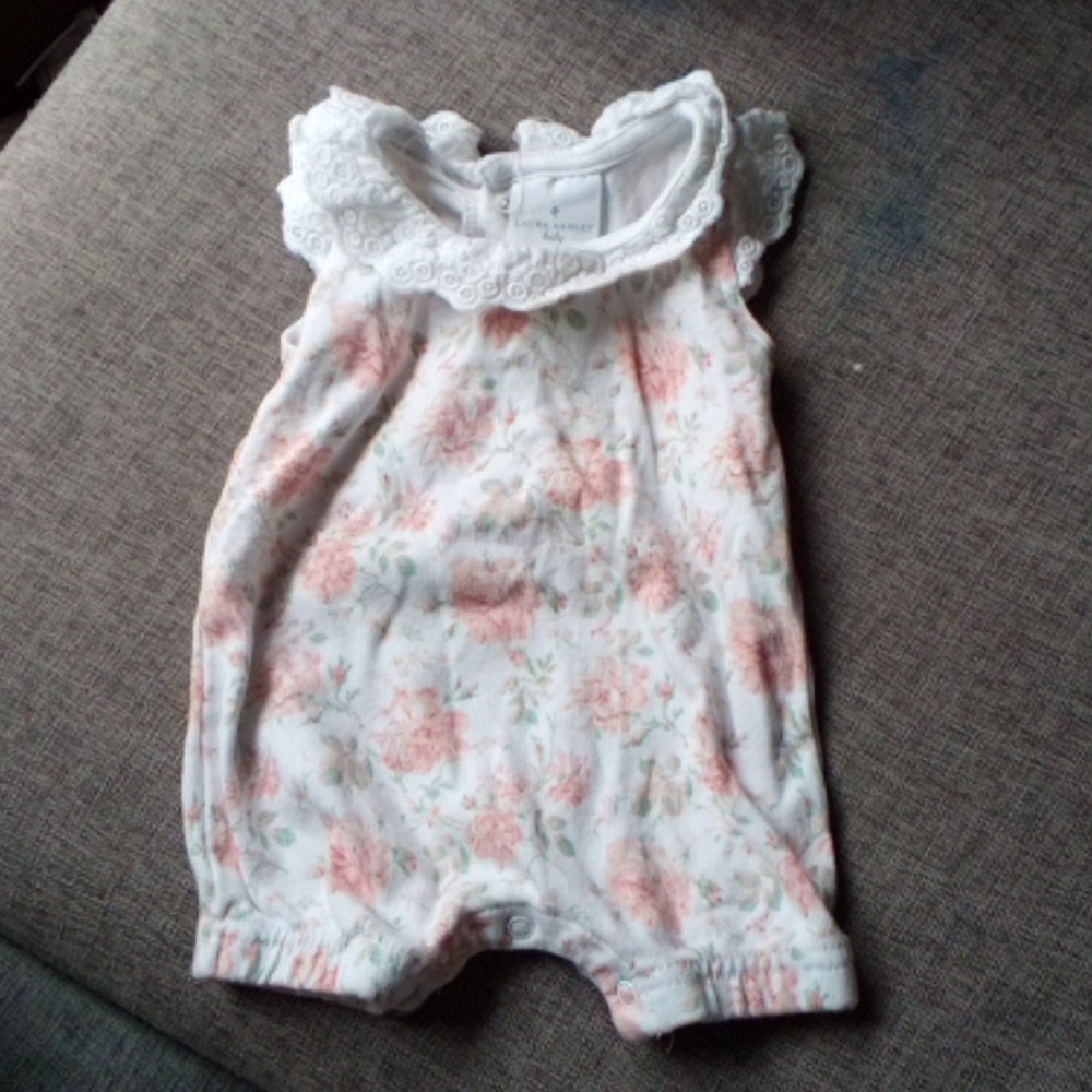 Floral Laura Ashley girl onesie
